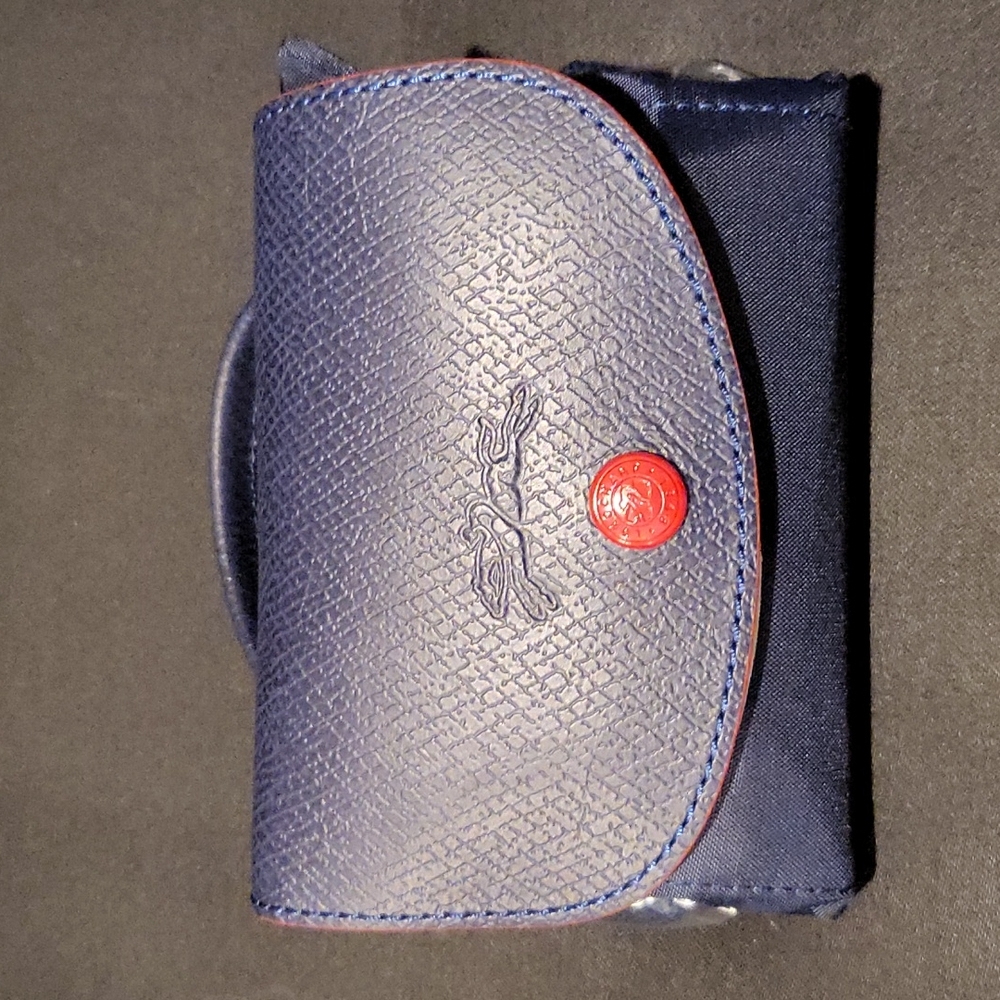 Longchamp Le Pliage Mini Backpack Blue with Red trim